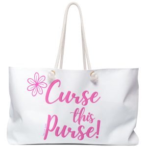 Tote bag with cute lettering with the saying "Curse This Purse."